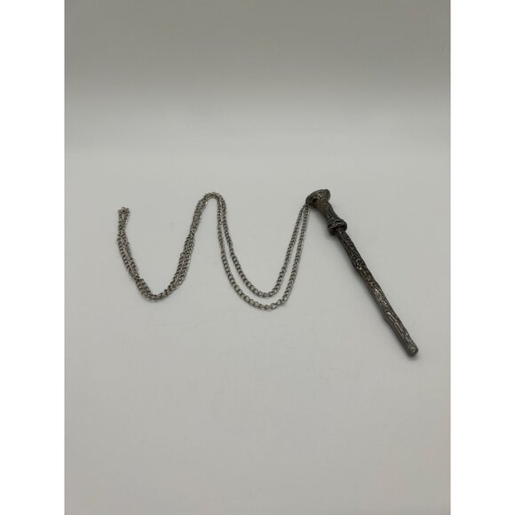 Magic Wand Necklace Fantasy Wizard Witch Warlock Magician Silvertone Chain - Picture 7 of 12